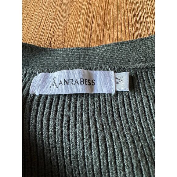 Anrabess Chunky Green Cardigan Sweater Size Medium - Picture 2 of 6